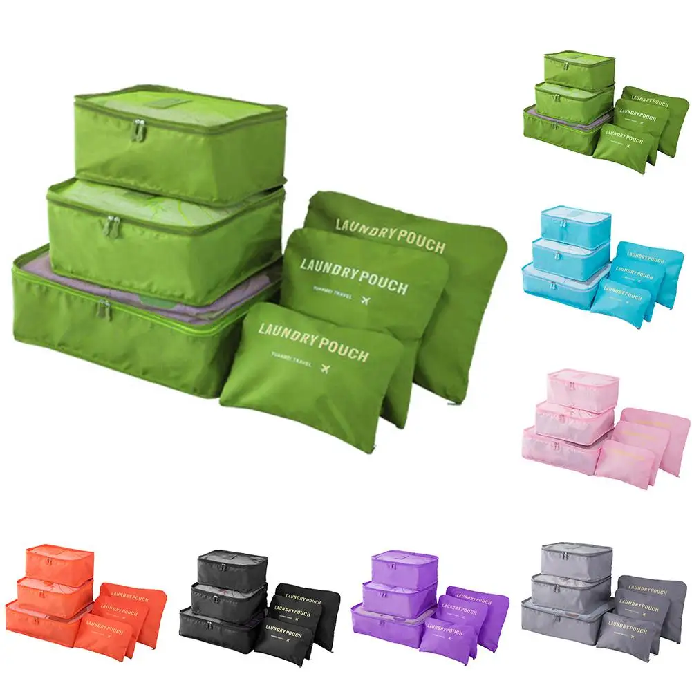 

Clothes Storage:6Pcs/Set Travel Waterproof Clothing Sorting Bag Packing Cube Luggage Organizer