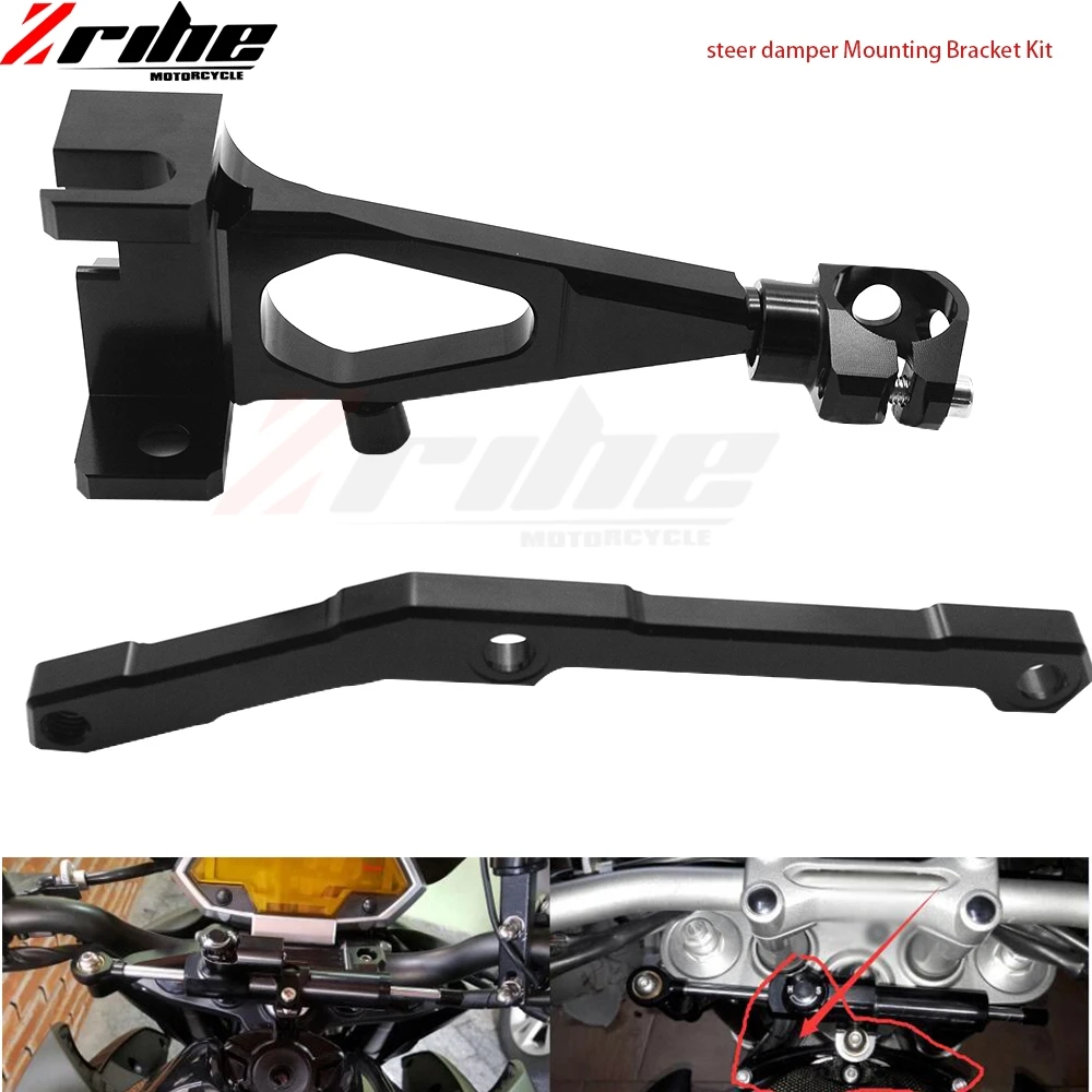 Motorcycle CNC Aluminum For YAMAHA MT-09 MT09 FZ09 FZ-09 2013- 2016 Adjustable Steering Stabilize Damper bracket Mount kit