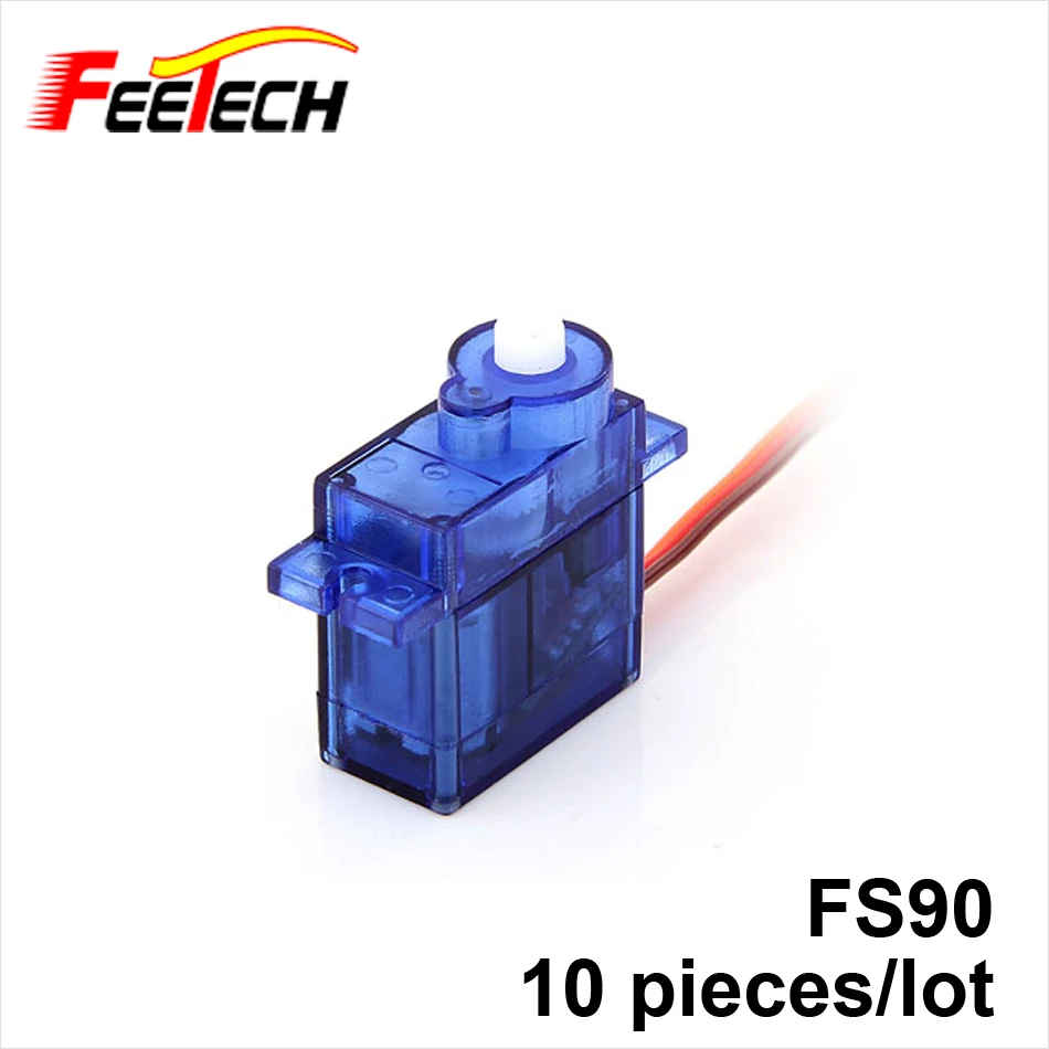 10 шт. Feetech Micro 0.12sec/60 градусов 1,3 кг см Аналоговый сервопривод FS90 для RC робота