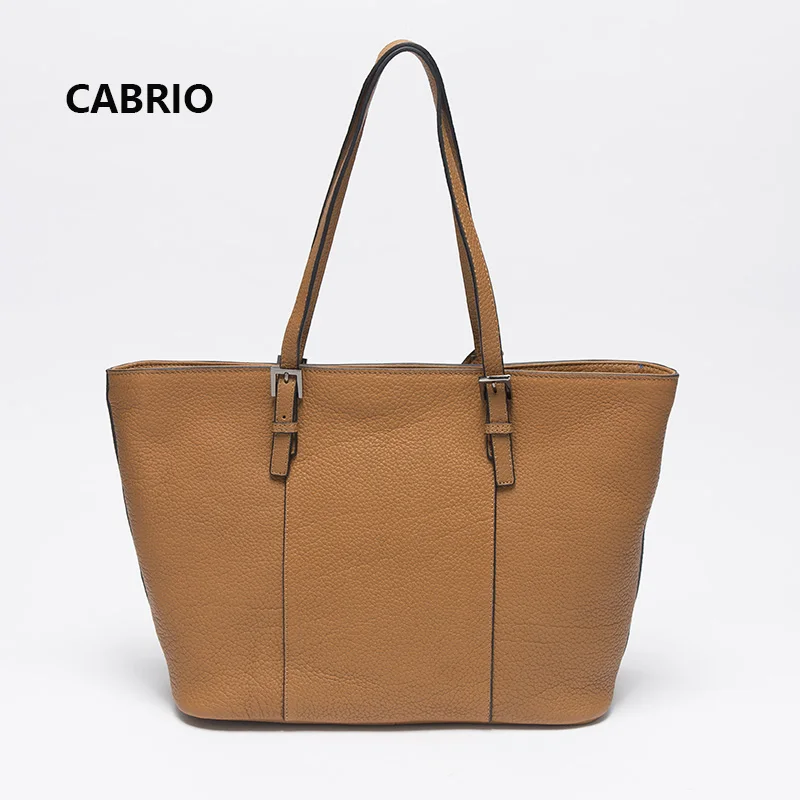 

CABRIO Luxury Women Shoulder bags High Quality Soft Genuine Leather bags For Women Litchi Grain High-capacity Female Bags Totes