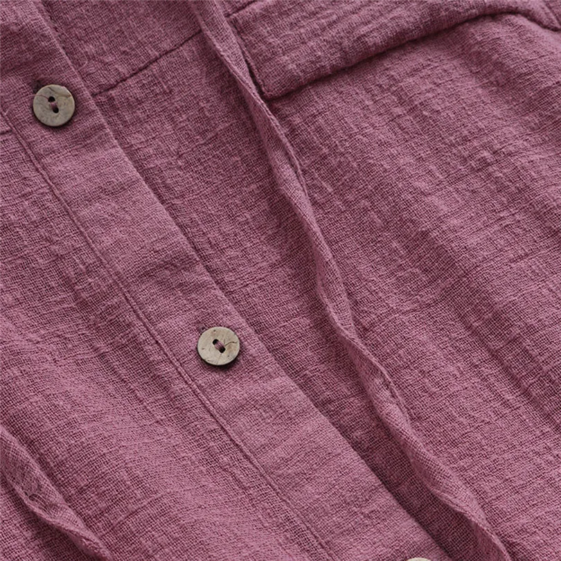 New Fashion Summer Women Brief Casual Daily Hooded Pocket Loose Blouse Button Plus Size Cotton T-Shirt Top #4F01  (4)