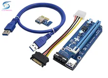 free ship ,bitcoin miner PCE164P-NO3 0.6M PCIe PCI-E 1X to 16X Riser Card Extender + 15Pin SATA to 4Pin IDE cable for mining