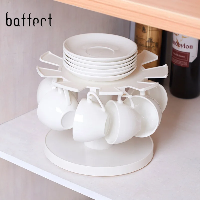 

New Iron Coffee Cup Storage Rack Kitchen Organizer Plating Dishes Holder Plastic Water Mugs Storage Shelf Kitchen Accessories