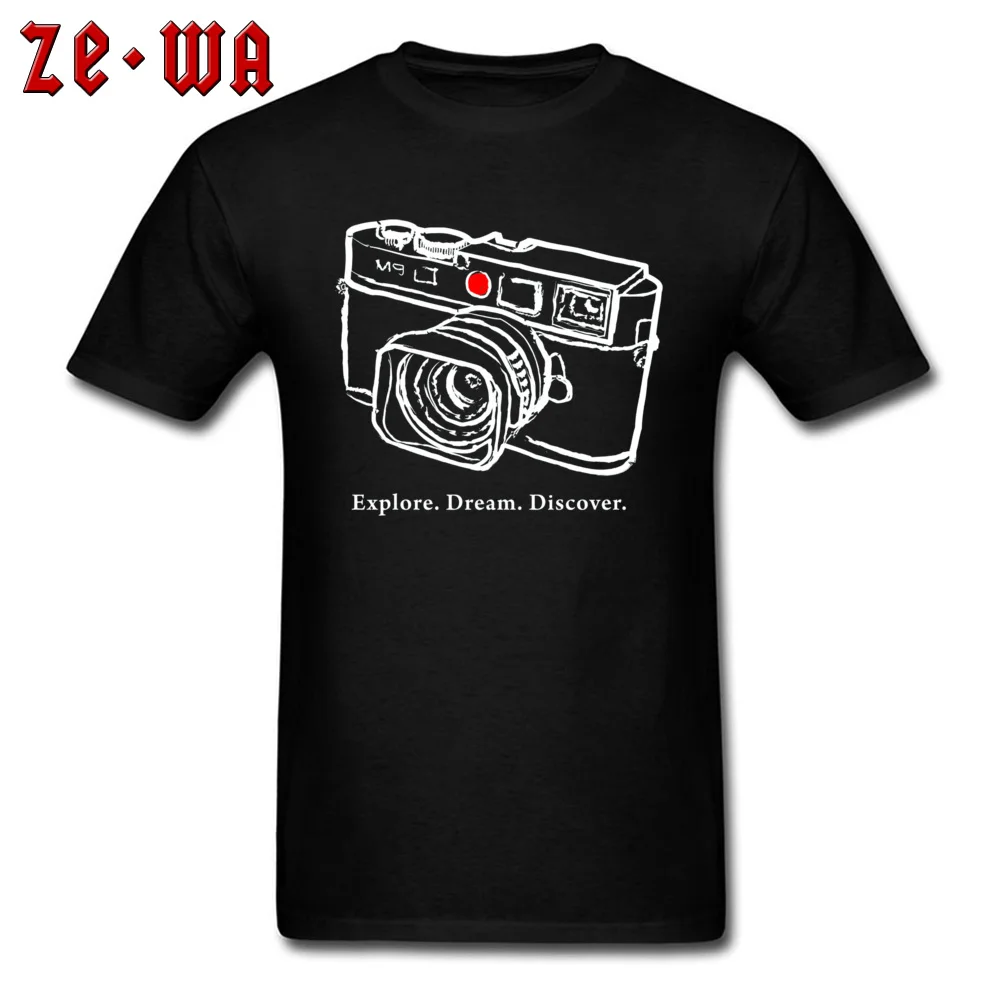 Normal Tees Hip Hop O-Neck Normal Short Sleeve 100% Cotton Men T Shirts Summer Tops Shirts Drop Shipping Leica M9 red dot rangefinder camera  -1778 black