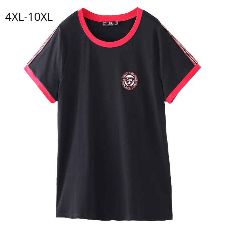 

Plus Size 10XL 8XL 6XL 4XL Short Sleeves Summer Clothing Female Basic Cotton Black T Shirts Feminina Casual Loose Tee Shirts