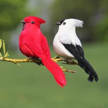 1 unidad de pluma de espuma creativa de loros artificiales imitación modelo de pájaro hogar al aire libre jardín decoración de la boda ornamento DIY para uso en fiestas