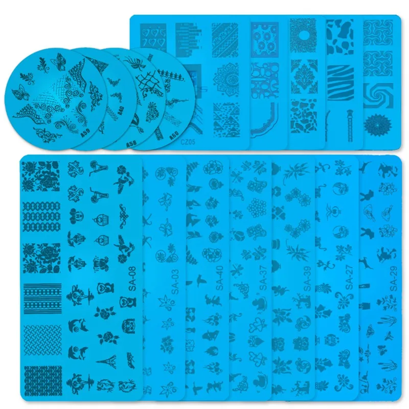 

Wholesale Nail Art Stamping Stamp plate 10pcs/20pcs/30pcs Template Beauty Stencil Nail Design Tools For Stamping nail art