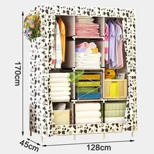 Strong Bearing Home Closet Storage /fabric Cloth Cabinet Kids /non Woven Wardrobe Zipper Metal Folded China Modern Dotomy