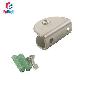 

4pcs Cabinet Glass Clamp Half Round Stainless Steel Glass Clamps Brackets for Shelves Fit 9~12mm Glass Shelf Holder