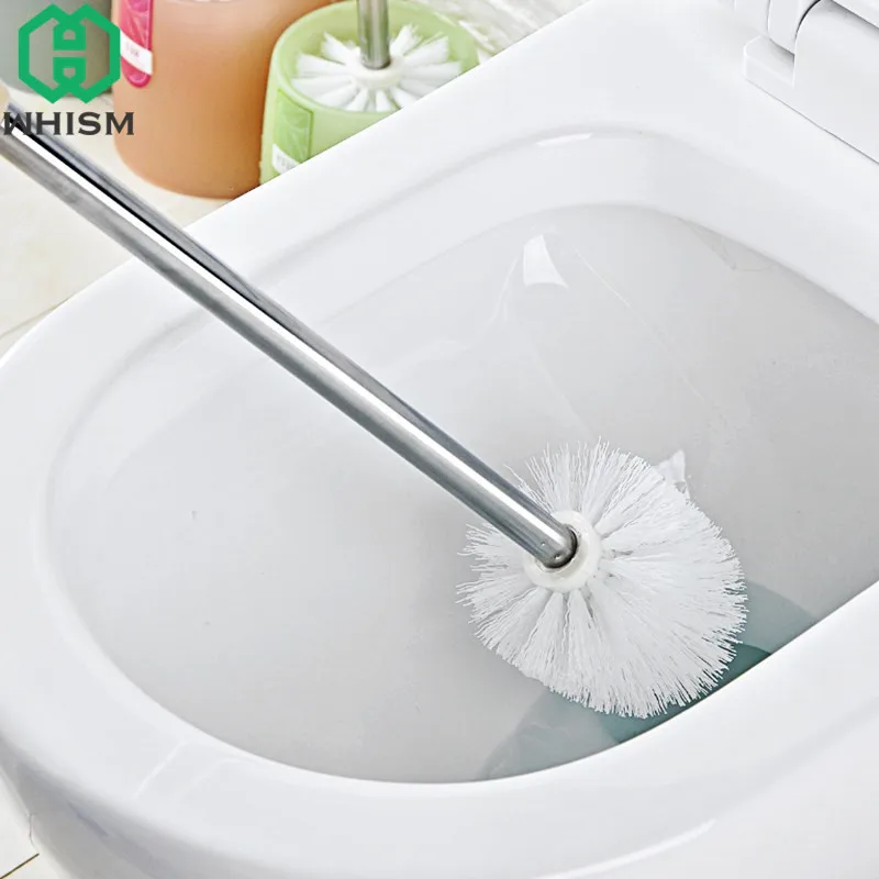 WHISM Durable Stainless Steel Handle Toilet Brush WC Cleaning Brushes