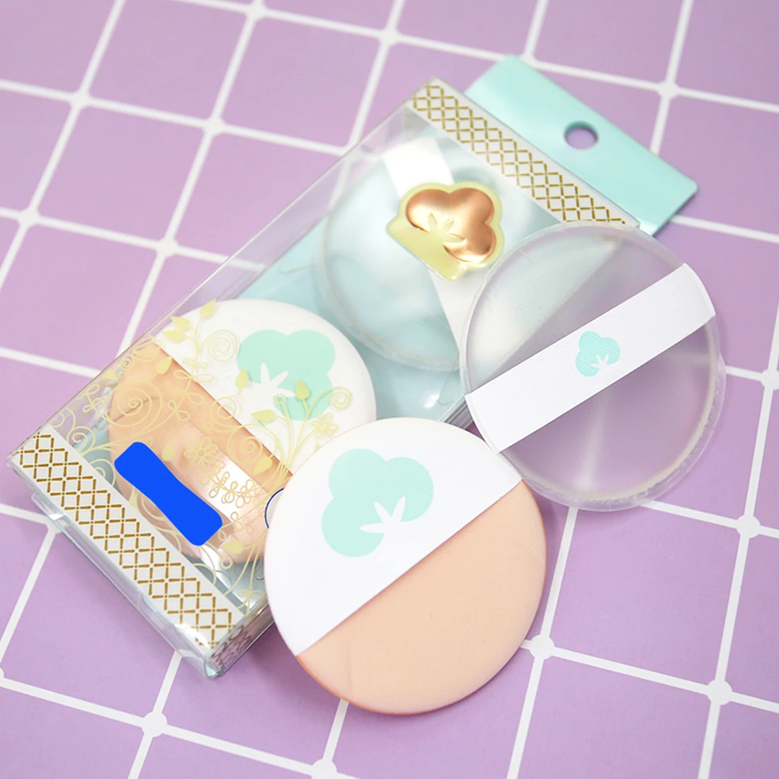 Make Up Puff Kit 2PCS Silicone+Sponge Powder Foundation Facial Sponge