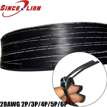 

28AWG 2p 3P 4P 5P 6P Silicone Wire Ultra Flexiable Test Line 16* 0.08mm 1m Tinned Copper Cable -60C~200C Black Wire