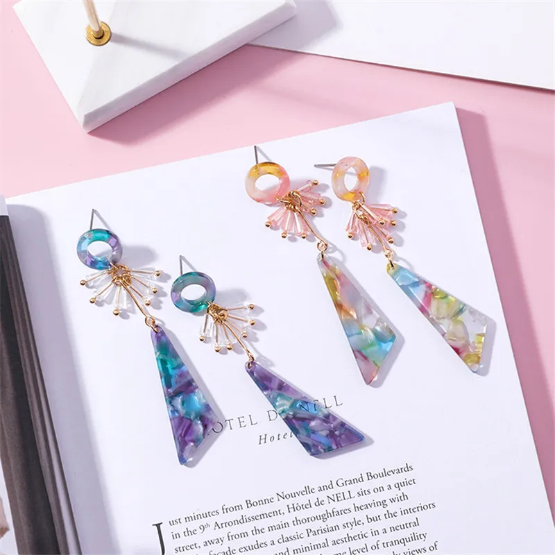 MENGJIQIAO-2018-New-Elegant-Colorful-Triangle-Acrylic-Long-Earrings-For-Women-Small-Circle-Crystal-Tassel-Boucle (5)