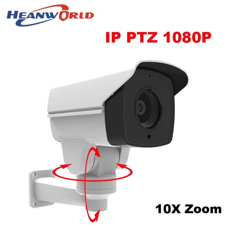 Heanworld PTZ камера Поворотная пуля ip-камера 2MP 10 zoom IR 80 м ночное видение с micro SD слот для карт видеонаблюдения