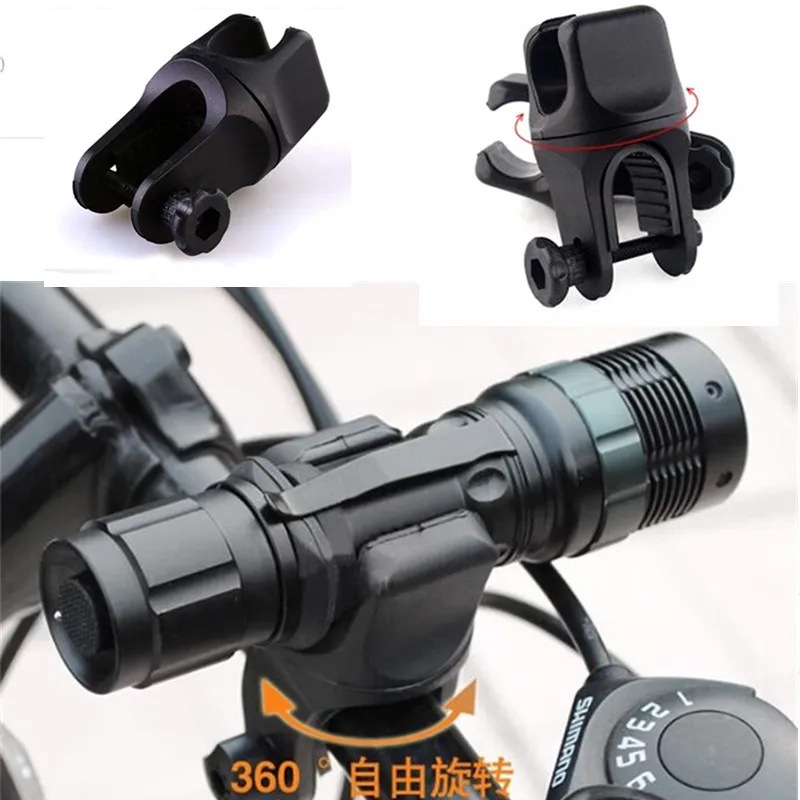 4-PCS Bicycle Mount Holder Clip Clamp 360°Swivel for Led Flashlight