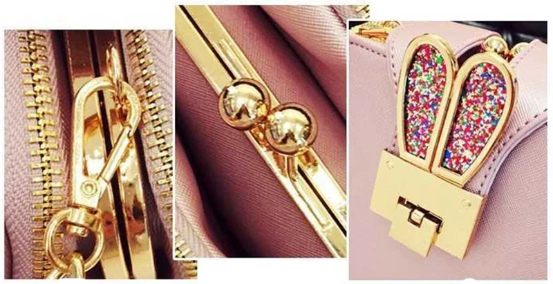 Women Handbags Casual Rabbit Ear Crossbody Shoulder Bags Fashion Chain Designer PU Leather Metal Lock Mini Square Bag SS0417 (12)