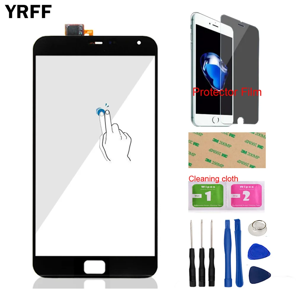 

5.5'' Mobile Phone Touch Panel Front For Meizu MX4 Pro Touch Screen Digitizer Panel Glass Sensor Tools Protector Film Adhesive