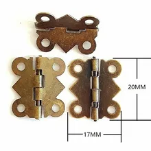 100 шт 17*20 мм 90 градусов маленькая бронзовая латунная петля бабочка деревянная коробка шкаф ремесло аппаратное искусство ремесла украшения дома
