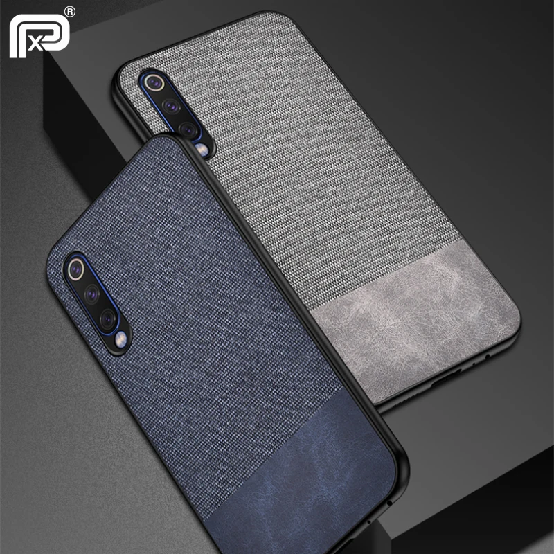 

For Xiaomi mi 9 se Case Cloth Business Fabric Hard Back Cover For Xiaomi mi9 se mi 9se Phone Case Soft Silicone Bumper Fundas