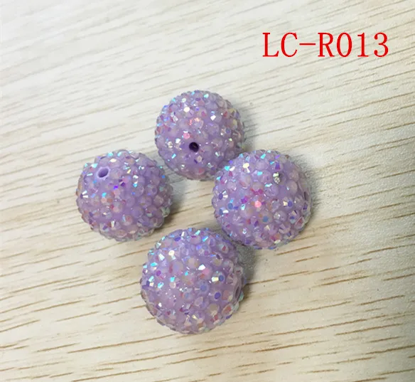 

Newset 20MM 100pcs/lot light purple color 100pcs / lot Chunky Clear AB resin rhinestones ball Beads for necklace making