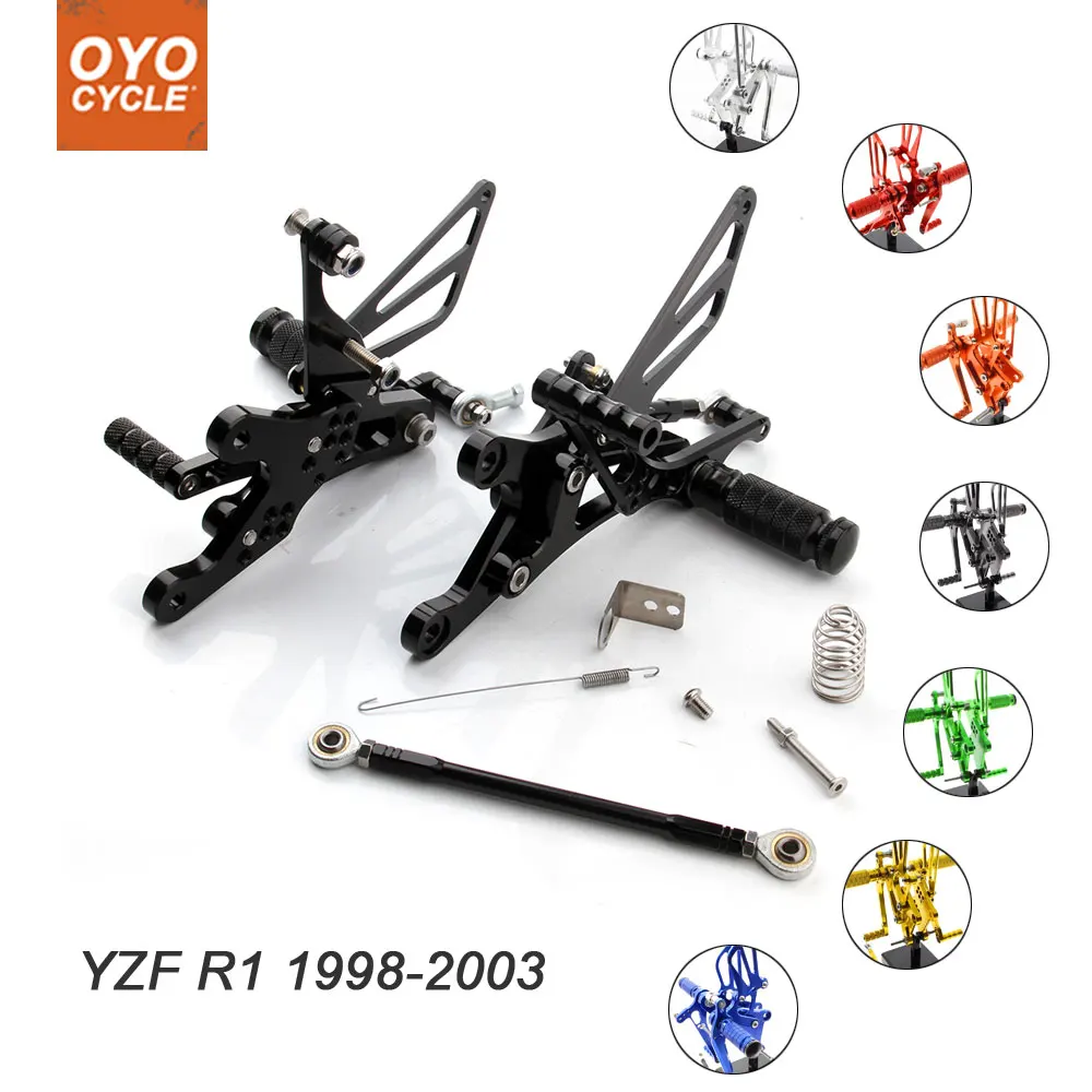 

For Yamaha YZF-R1 1998-2003 Motorcycle Accessories CNC Adjustable Rear Set Foot Pegs YZF R1 Foot Rests Footpegs Footrests