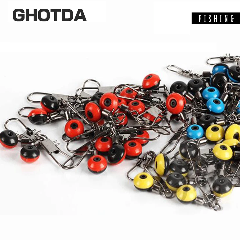 

50pcs/lot Fishing Line Hook Shank Clip Connector Interlock Snap Sea Space Bean Fishing Float