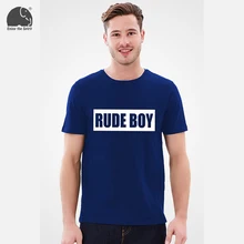 EnjoytheSpirit Male T-shirt Royal Blue Top RUDE BOY Letters Printing Fashion Younth T Shirt Boy Tee Shirt Street Top Boy Wear