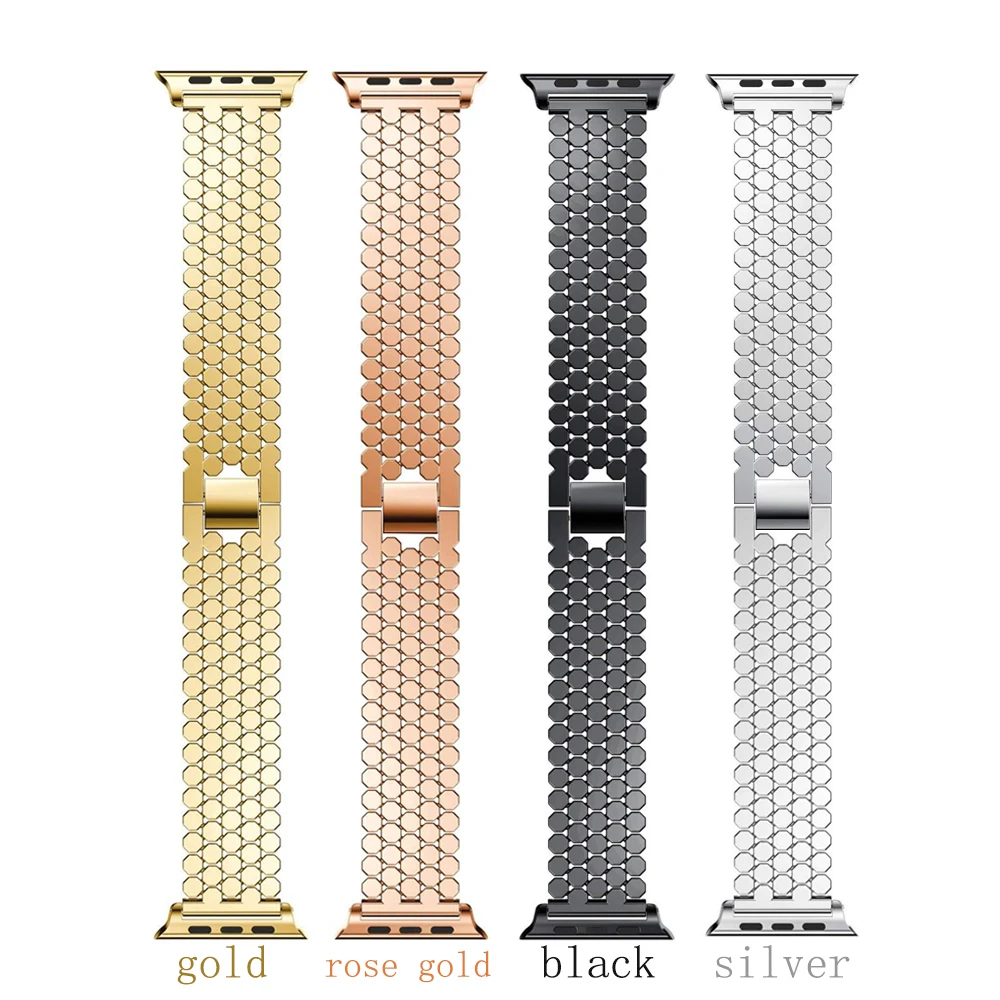 Ремешок из нержавеющей стали с рыбьей шкалой для Apple watch ремешок 38 мм/40 мм/42 мм/44 мм