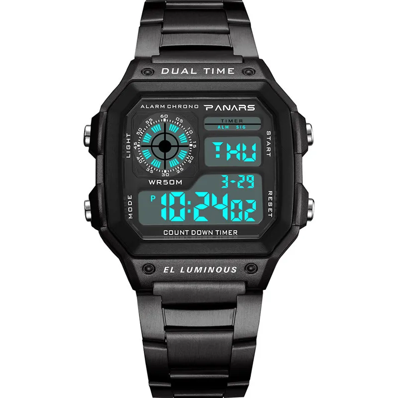 

PANARS Watches relogio Watch Men Sport Watch Digital Watch Waterproof Wristwatch Male Clock relogios relogio digital zegarek #A