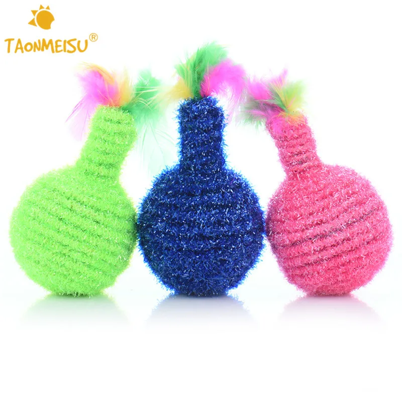 

Elastic Strap Ball Toys Pet Cat Kitten Interactive Scratching Chew Fun Toy Random Color 1pcs