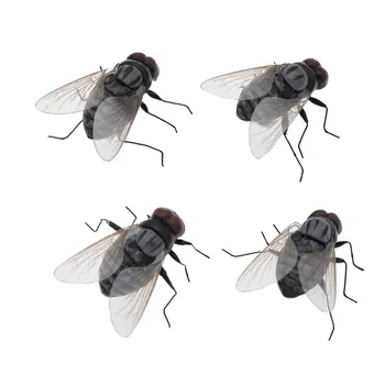 

Lychee Life 4pcs Simulation Fly Fridge Magnets Plastic Resin Refrigerator Magnet Collection Gifts Modern Home Kitchen Decoration