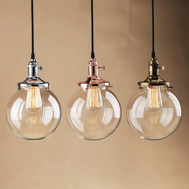 Permo Vintage cristal globo colgante luces rosa oro colgante lámparas