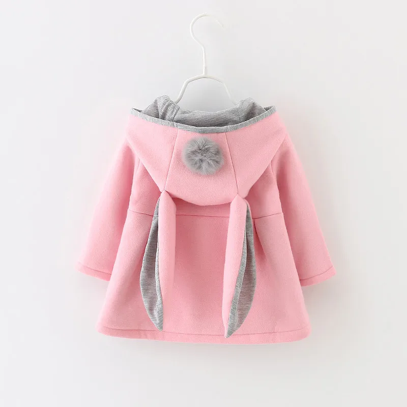 Meninas do Bebê Casaco de Primavera Princesa do Revestimento do Revestimento Revestimento do Inverno Orelha de Coelho Moletom com Capuz Outerwear para a para a Menina da do Inverno da Casuais Menina Crianças Roupas 5 Cheap Jaquetas e casacos