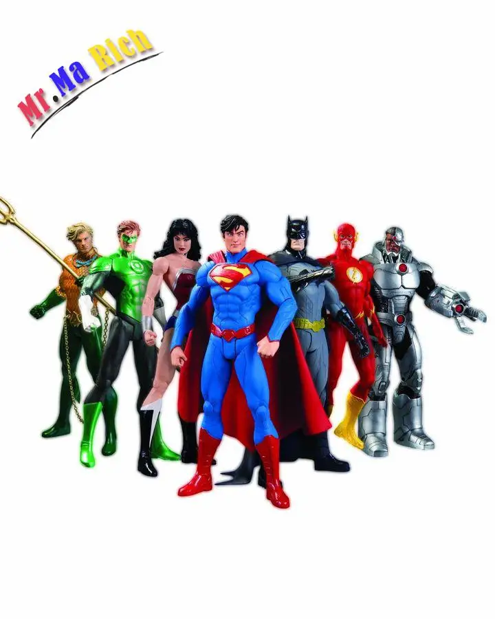 

7 PCS Justice League Superman Batman Flash Aquaman DC Universe action Figures