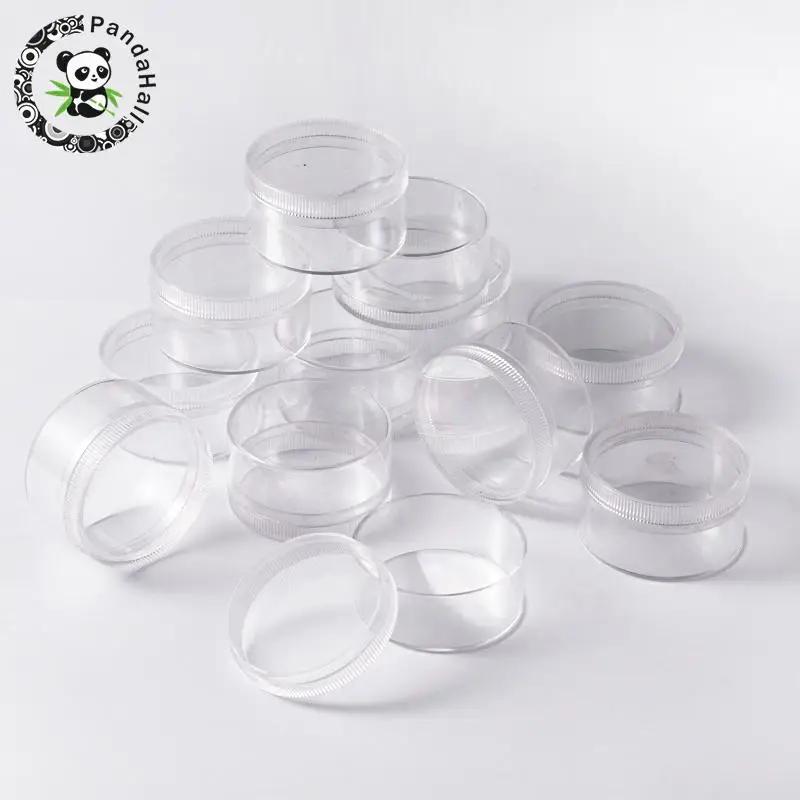 Buy 12pcs Clear Round Plastic Bead Containers for