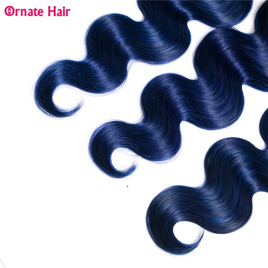 Ombre 3 Bundles Body Wave Bundles With Closure Non Remy Human Hair With Closures Malaysian Hair Bundles With Closure T1B/Blue Ombre 3 Bundles Body Wave Bundles With Closure Non Remy Human Hair With Closures Malaysian Hair Bundles With Closure T1B/Blue