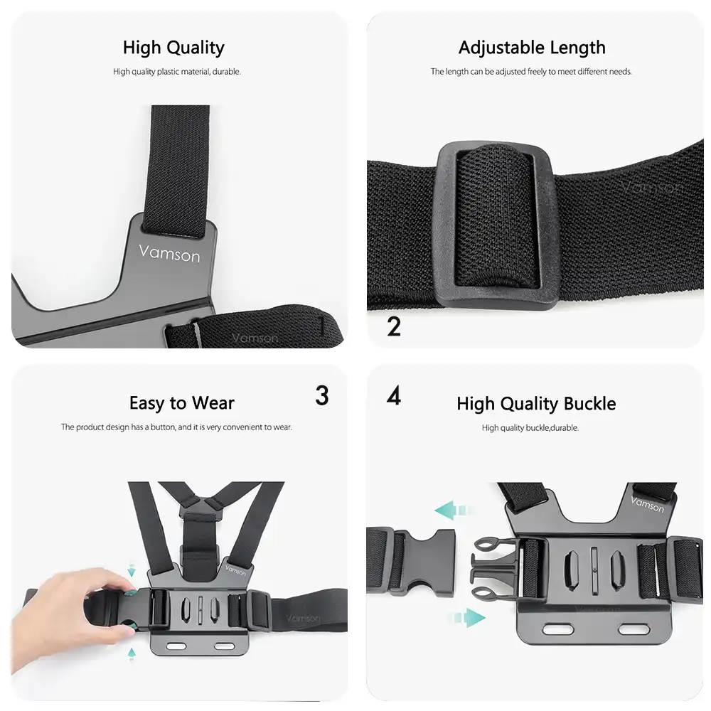 Funda Correa B j-hook Hebilla Mount Para Gopro Hero 3 2 Ajustable Montaje De Pecho B