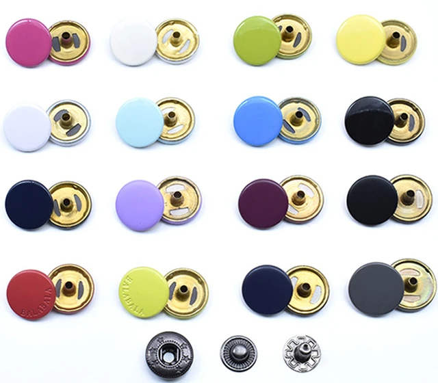 1000set/color Customized White Spray paint Metal snap fastener