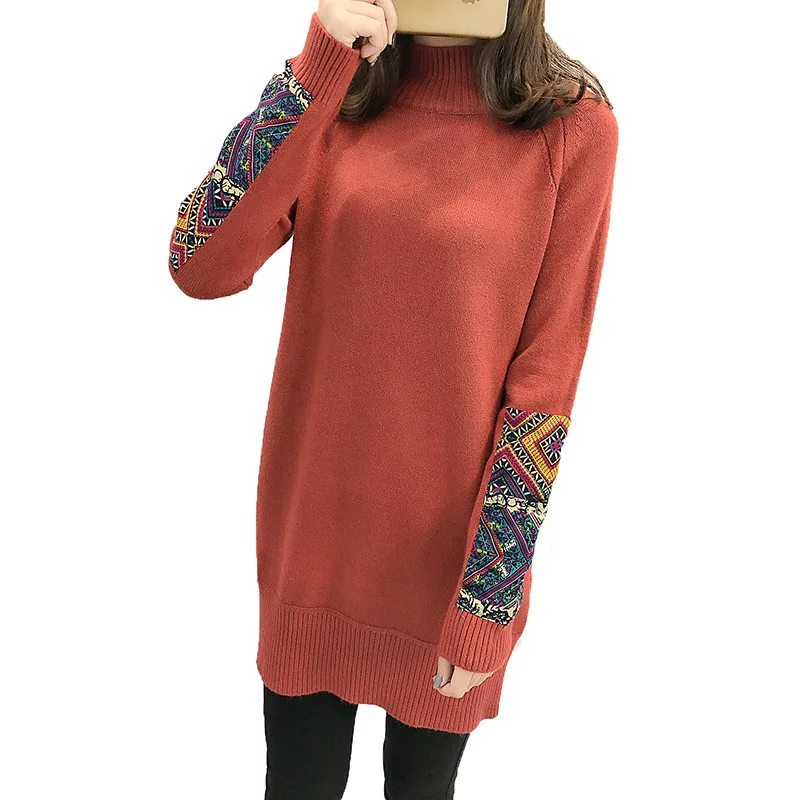 Эластичный вязаный свитер для беременных, осенне-зимний пуловер, Одежда для беременных женщин, свитер для грудного кормления - Цвет: Красный
