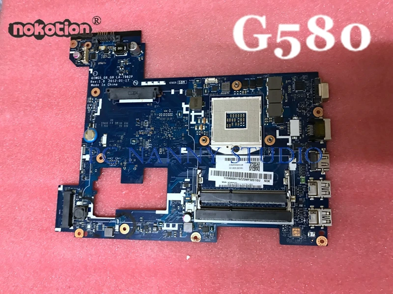 

NOKOTION Main board for lenovo ideapad g580 laptop motherboard LA-7982P 90001175 hm76 gma hd4000 ddr3