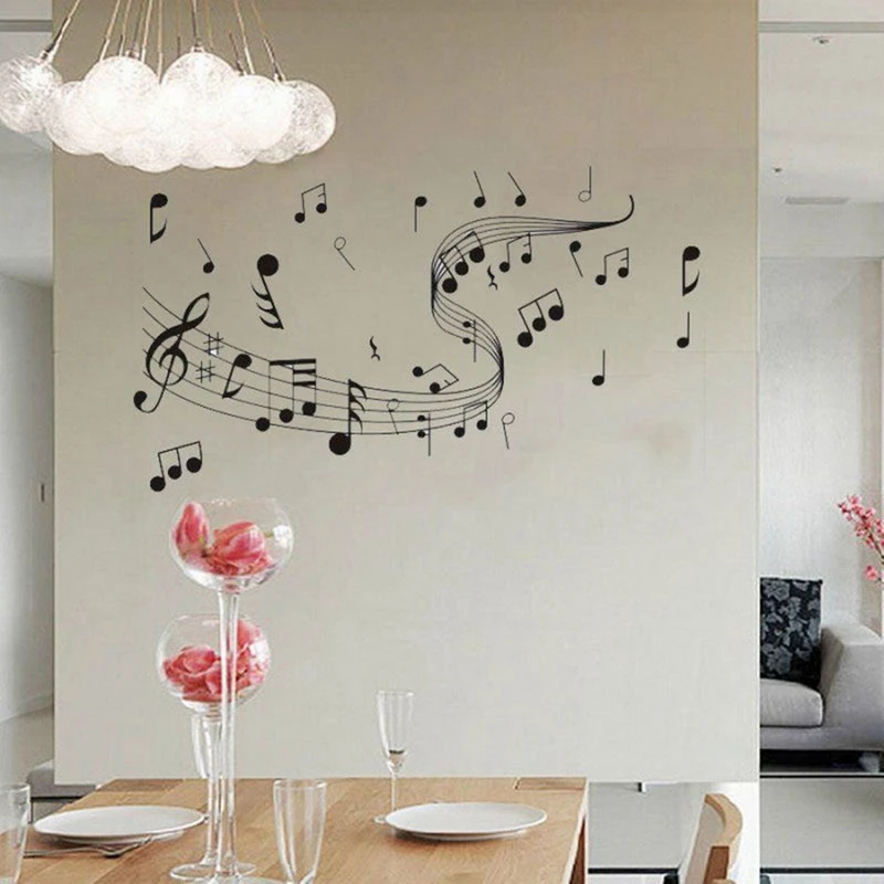 Fashion Removable Music Notes Band Room Home Wall Stickers Decals Vinyl DIY Decor Art
