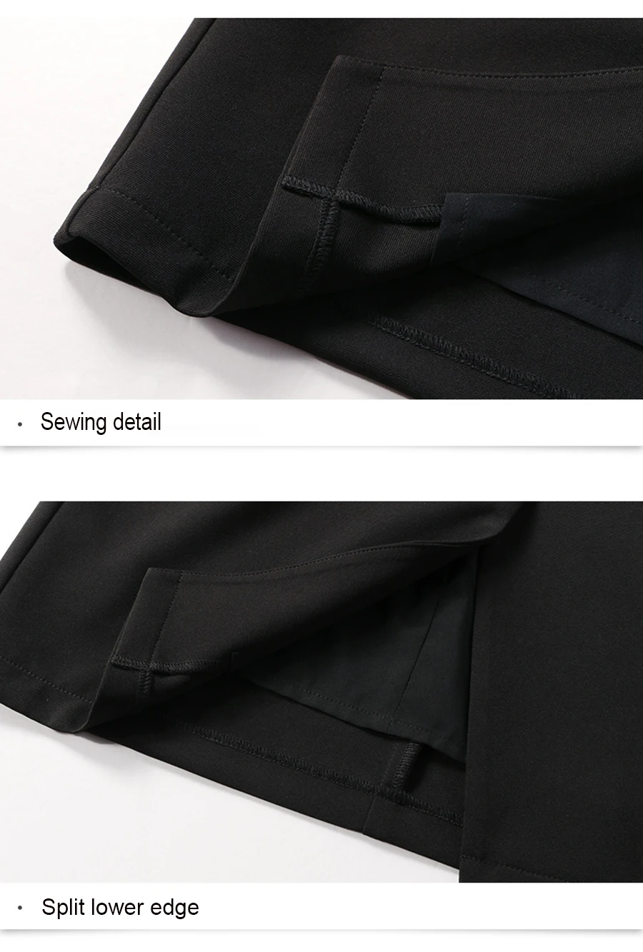 Autumn Winter Women Sexy Skirts High Waist Black Knee-Length Splitting Skirt Office Lady Business Type Wrap Skirt Single Button (19)