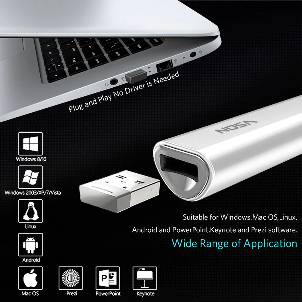 FELYBY N35 беспроводной Презентер лазерная указка 2 4 ГГц USB пульт дистанционного