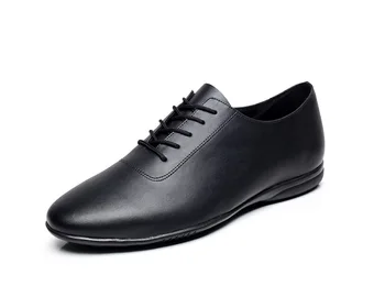 

Genuine Leather Custom by Hand Men Latin Ballroom Dance Shoes Flat Heel Male Modern Dance Shoes Black Color VA20589