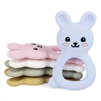 

TYRY.HU Dropshipping 10pc Silicone Teethers Pendant Food Grade Baby Teething Beads DIY Teething Necklace Cute Rabbit Teether