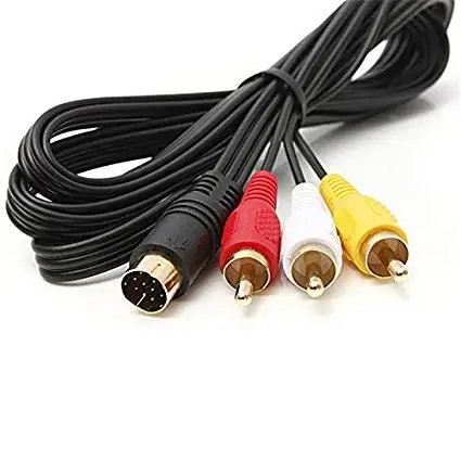 Ruitroliker 10 Pin аудио AV A/V RCA кабель шнур черный для Сатурна