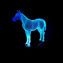 New Animal Horse 3d Nightlight 7 Colorful Touch Remote Usb Gifts 3d Light Fixtures Usb Led Luminaria De Mesa Table Lamp