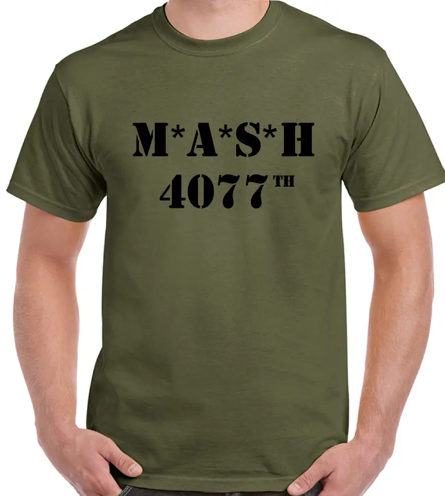 MASH 4077th Mens Retro T Shirt TV Show Programme US Marines Medics ...