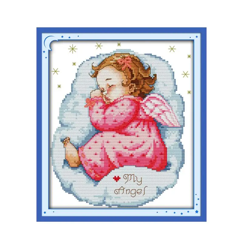 R350(2) Patrones Bebe Angel dormido 11CT 14CT Conjuntos de punto de Cruz Chino Puntada en Cruz kits de punto de Cruz Bordado Costura - Цвет: R350(2)