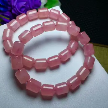 

Free Shipping Natural Rose Quartz Mozambique Crystal Beads Bracelet AAA 14*10mm